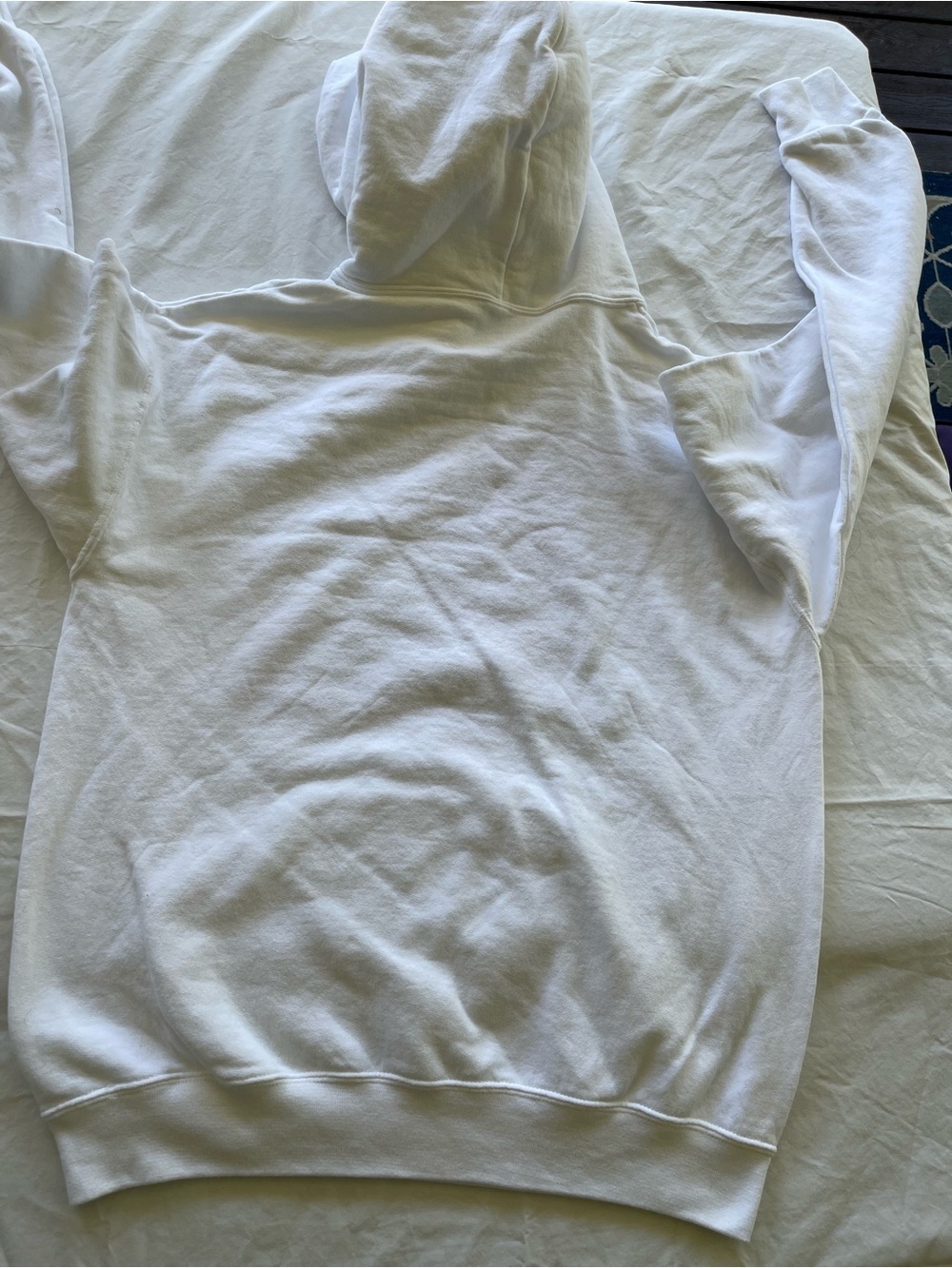 White Hoodie Sweater with Red Script Logo - Picture 6 of 10